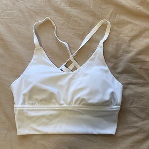 Aerie strappy back white sports bra